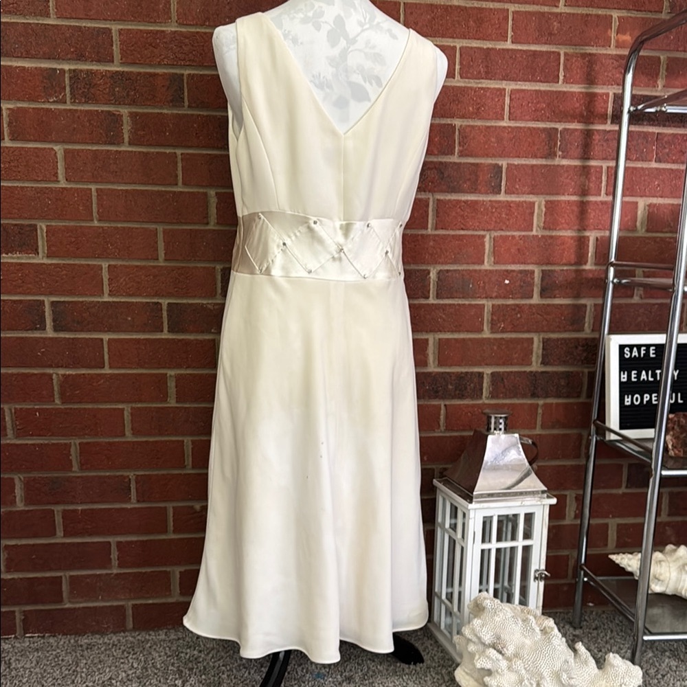 Evan Picone Cream Midi A-line Skirt for Work - Picture 12 of 16
